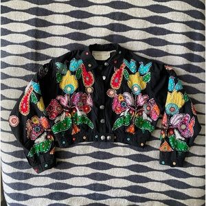 VTG OTHER Destination Embroidered cropped bolero jacket size S